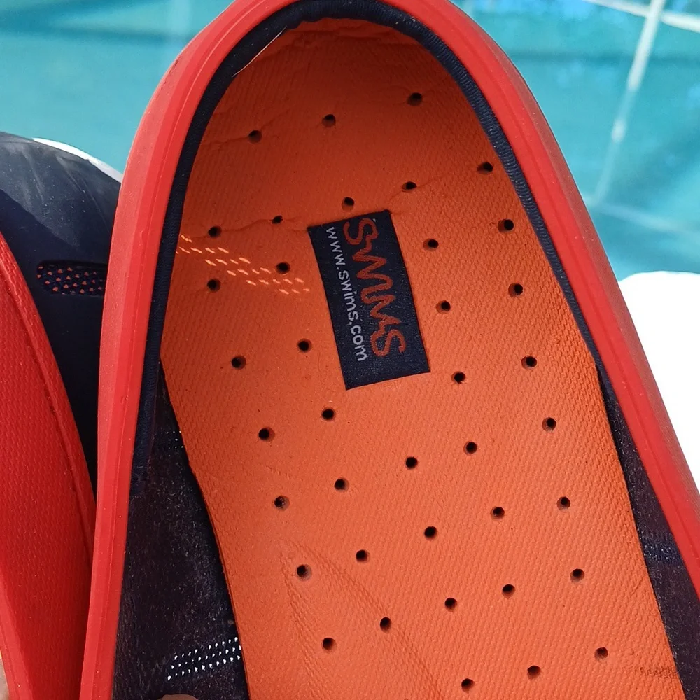 Swims Men's White, Red & Navy Slip-On Boat Shoes